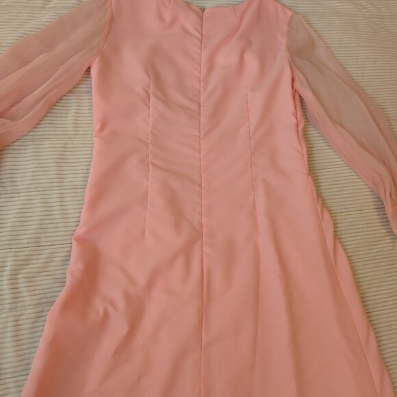 VINTAGE HANDMADE Cotton Candy Pink maxi dress 1960s - Picture 7 of 14